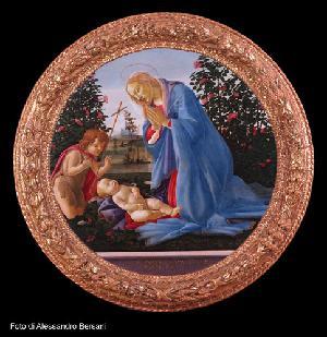 Madonna adorante il bambino con San Giovannino di Sandro Botticelli